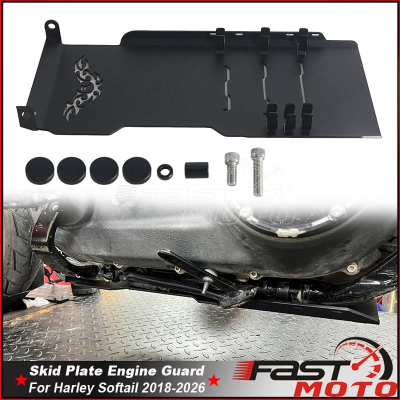 Protector de Motor para Motocicleta, Placa Protectora de Chasis para Harley Softail Street Bob, Fat Bob, Fat Boy, Breakout, Low Rider, Heritage Classic