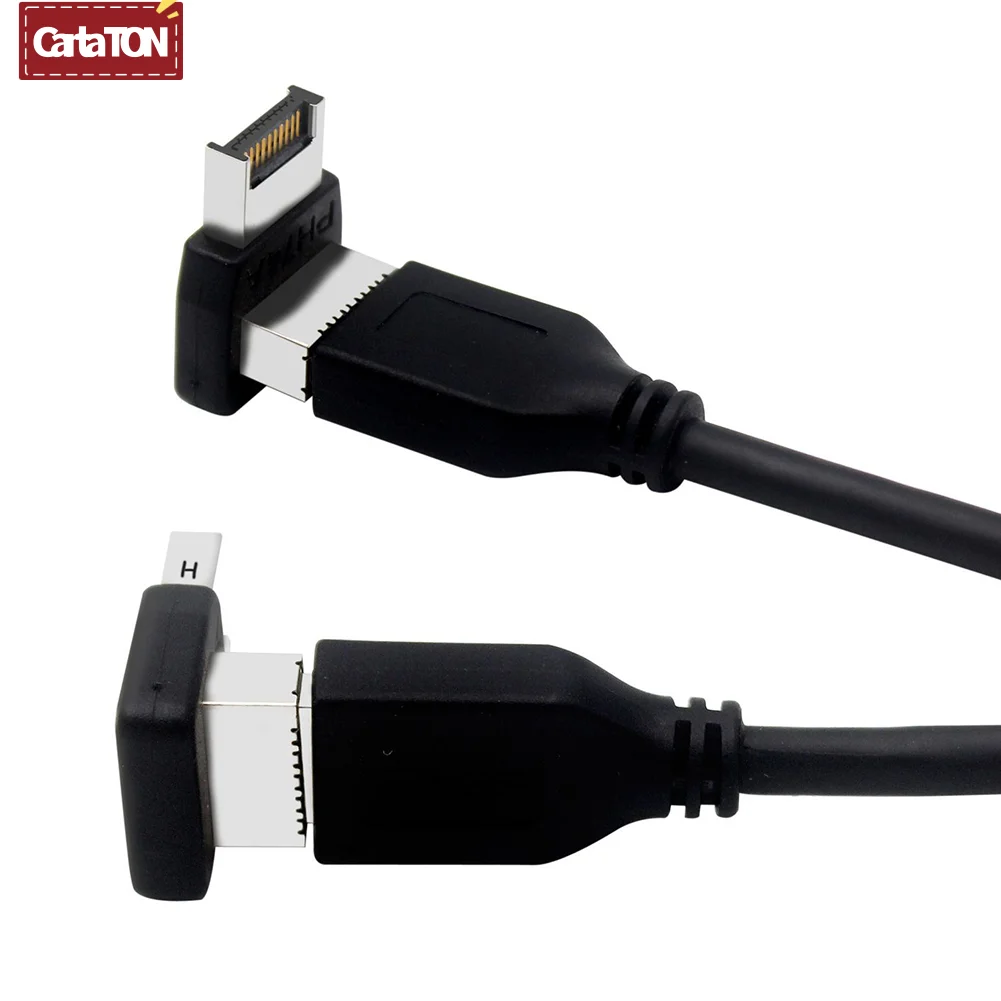 USB C 3.1 Front Panel Adapter 90 Degree Angled Type E Male To Female Internal Connector for Asus Desktop Computer Motherboard