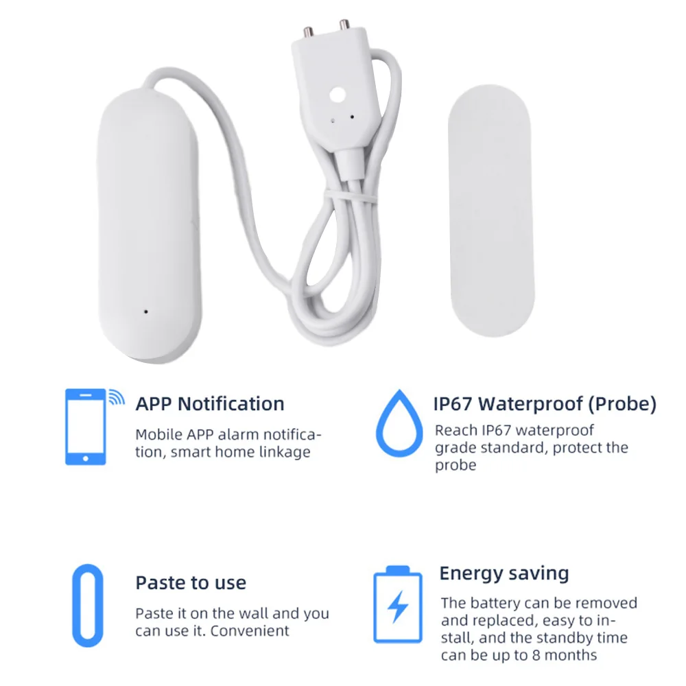 Imagem -06 - Smart Water Leak Alarm Sensor Detecção de Transbordamento Líquido Use para Tuya App Control Smart Home