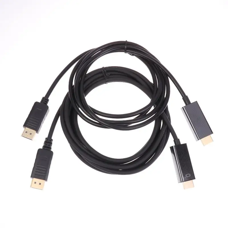 DP - HDMI変換ケーブル 1.8/3 4K HDアダプターケーブル コンピューターモニターケーブル 大型DPをHDMIに変換 コンピューター、ラップトップ、テレビ、プロジェクター、モニター用