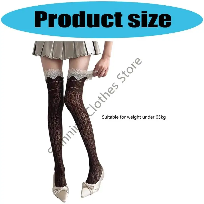 M68A أزياء من الدانتل نمط فوق جوارب الركبة قماش أكريليك ناعم تخزين لعشاق الموضة والأزياء الأنيقة #6