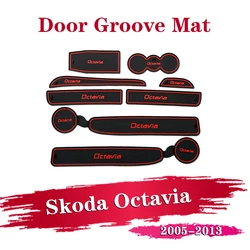 8X Car Cup Coaster Door Groove Mat Interior Accessories For Skoda Octavia A5 2005 2006 2007 2008 2009 2010 2011 2012 2013 MK2 1Z