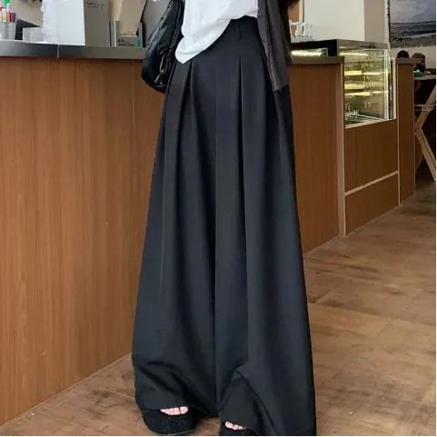 سيدة الصيف عالية الخصر السراويل رقيقة النساء مريحة مستقيم الساق دعوى السراويل الفتيات كل مباراة العمل الكلاسيكية الأساسية بنطلون