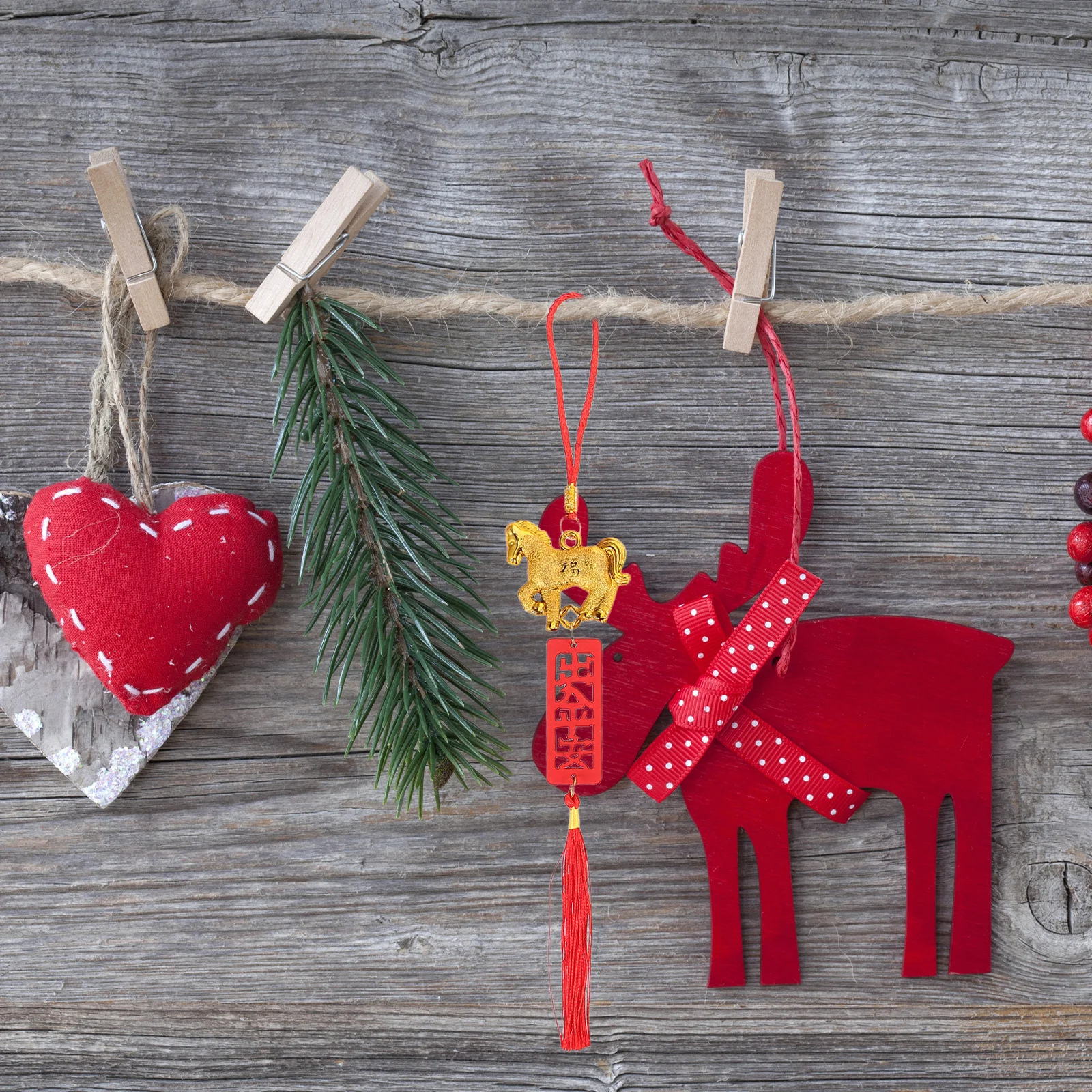 8Pcs Horse Pendant Decor Chinese New Year Hanging Ornaments Traditional Style Indoor Outdoor Bonsai Spring Festival Decorations