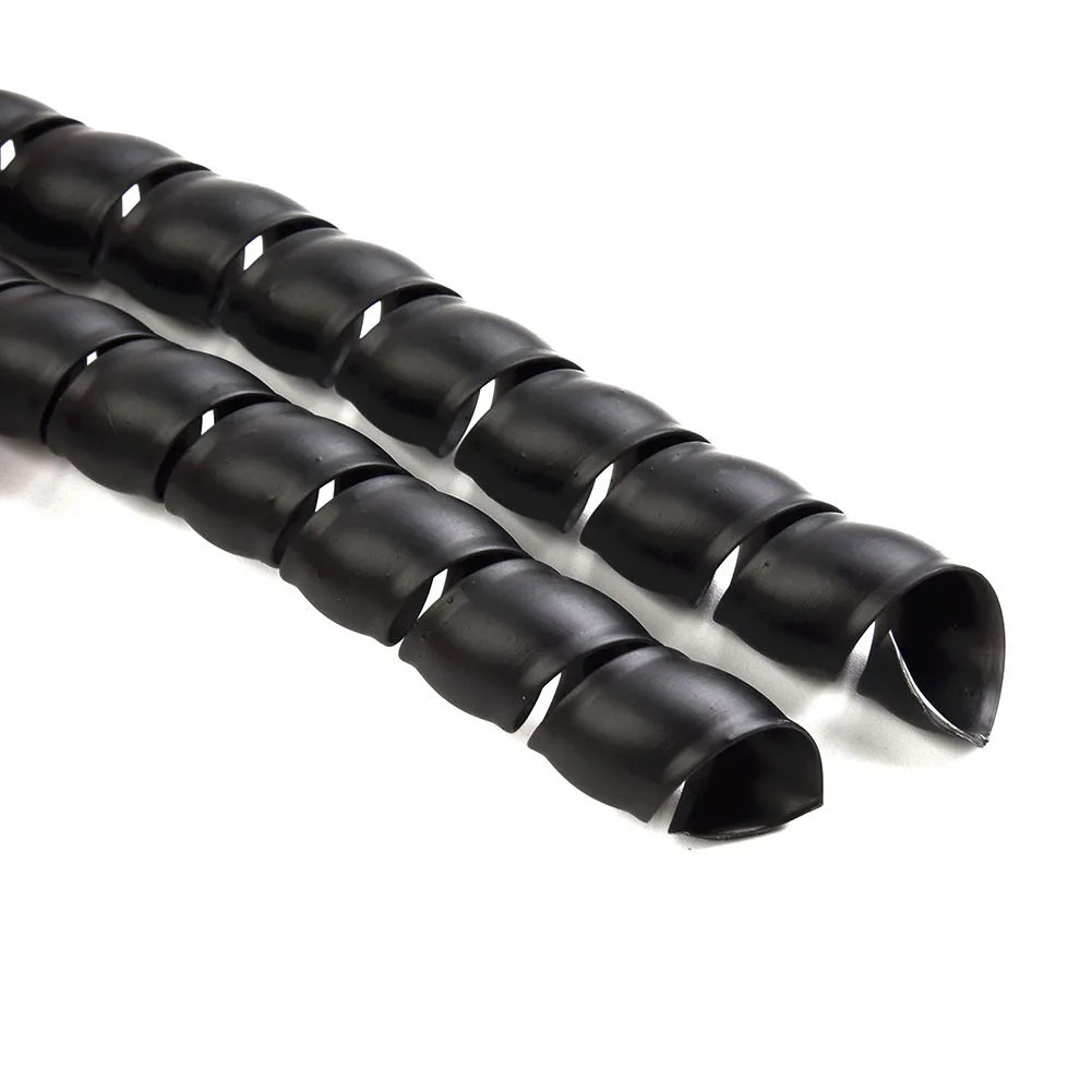 Flexible and Lightweight Black Hydraulic Hose Guard Cable Protection Spiral Wrap 1m Suitable for Air Conditioning Pipes