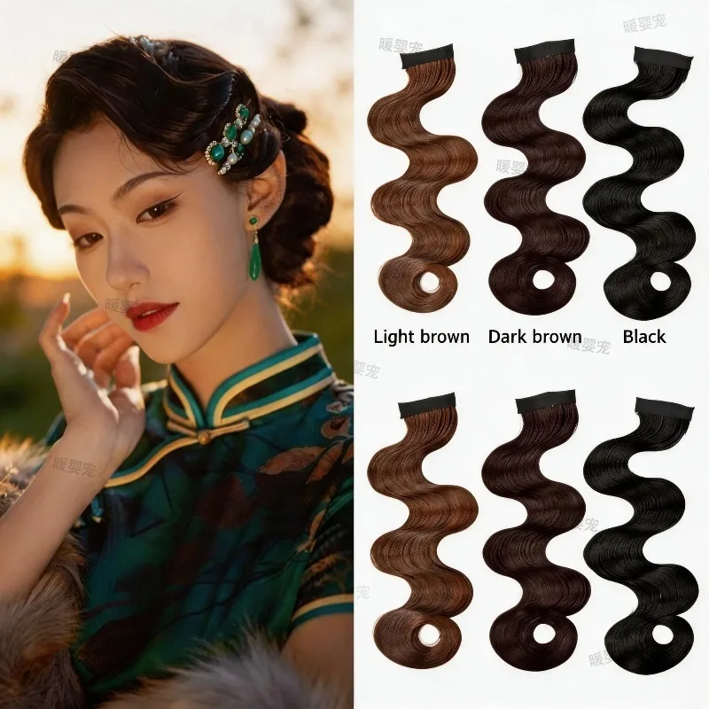 Synthetic Hair Bangs Curly Bangs Matte Wavy Hair Piece Hair Extension Styling Cheongsam Fake Bangs Wig Styling Accessories