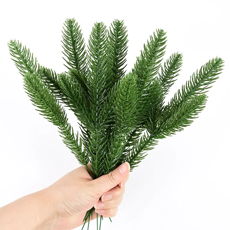 5pieces Christmas Artificial Pine Needles Fake Pine Branches DIY Garland Green Leaves Flower Home Xmas Party Decoration Plants