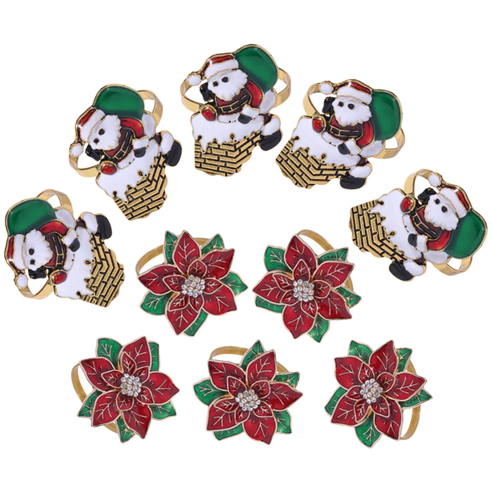 

Napkin Buckle Banquet Rings Holding Dining Table Metal Holder Flower Holiday Christmas