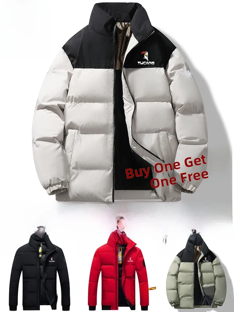 

TUCANO Men's Cotton Jaet Winter New ort Thiened Warmth down Cotton Coat Outerwear Men's Faionable Youth Sle Zipper ...