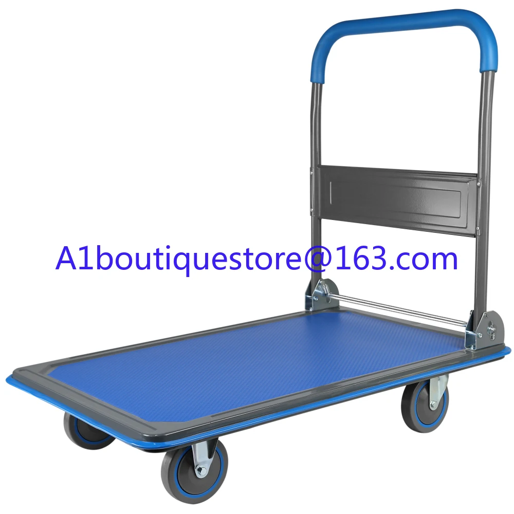 

Dolly Cart Platform Truck 660lbs Folding Foldable Push Cart Dolly Flatbed Dolly Metal with Wheels Hand Trucks Platform Truck