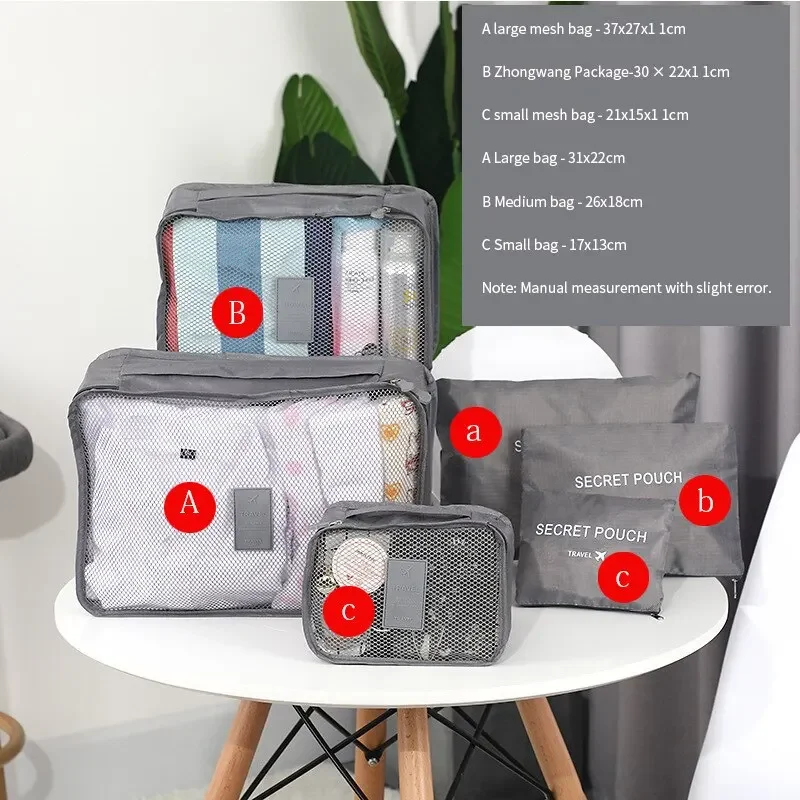 

6pcs/set Travel Storage Bags Suitcase Packing Set Storage Cases Portable Luggage Organizer Clothes Shoe Foldable Organizer Bag