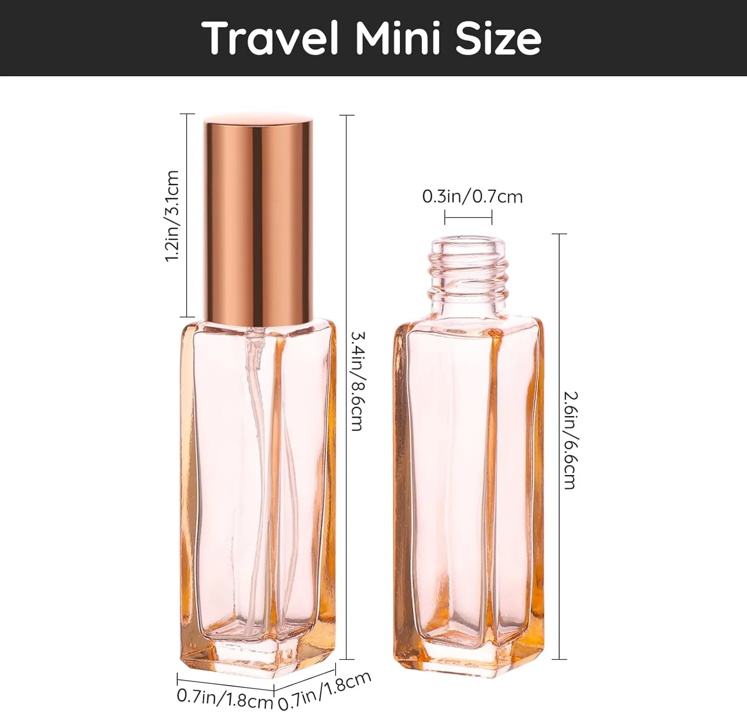 100Pcs 10ML Perfume Travel Refillable Mini Cologne Perfume Bottles Empty Portable Atomizer Sprayer for Perfume Travel Size
