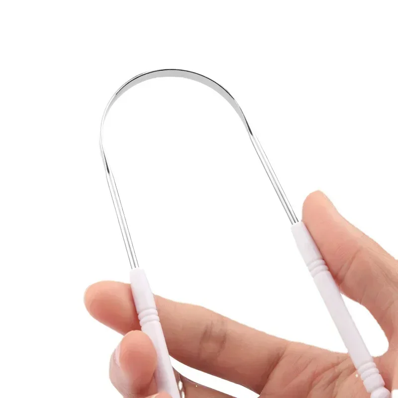 Escova de limpeza de língua de higiene oral, raspador de língua de alta qualidade, 1 peça de escova de dentes de língua de aço inoxidável