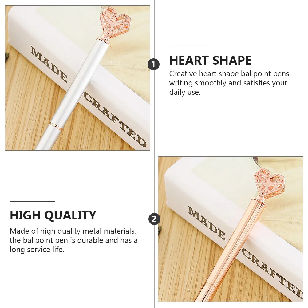 

5Pcs Heart Design Ballpoint Pens Ink Smooth Writing Tool for Photo Albums Doodling Stationery Lovers