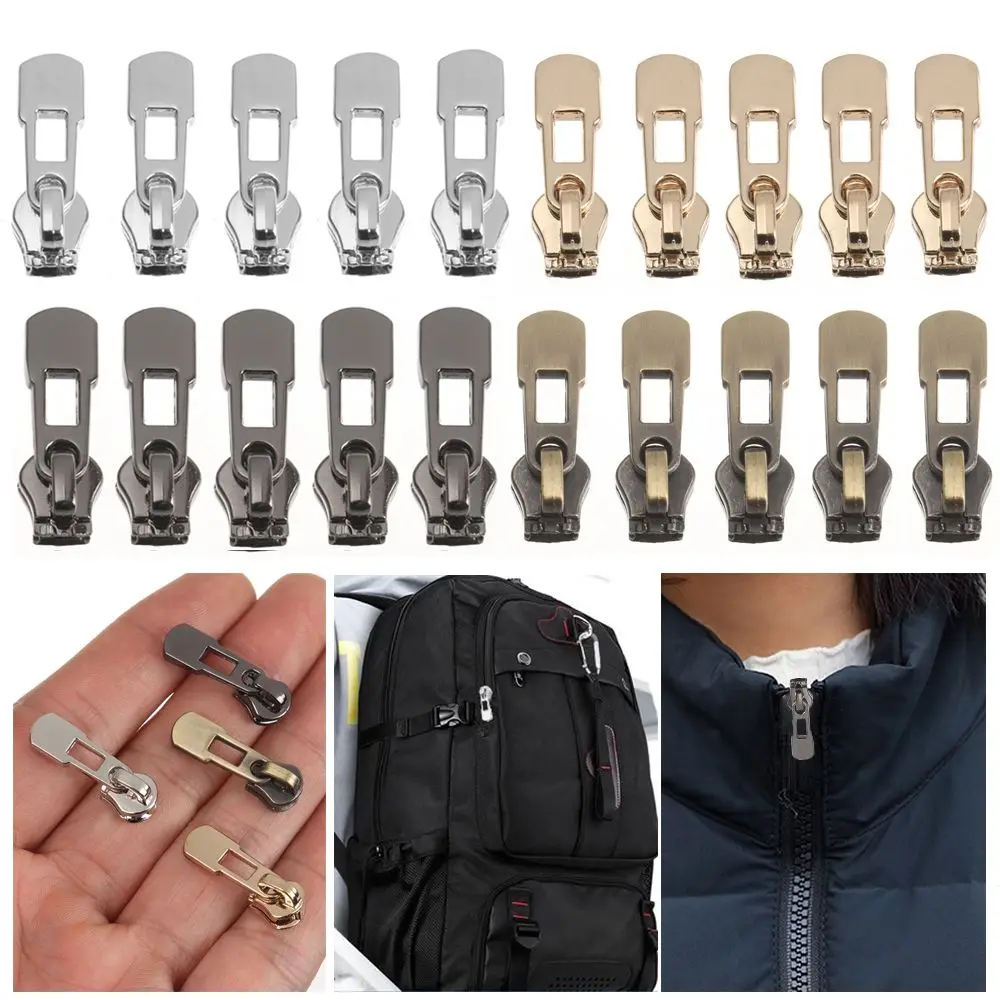 5/10pcs 4 colors Sewing Clothes Parts Zippers Replacement Zip Slider Instant Fix Zipper Repair Kit Outdoor Bag Zippers