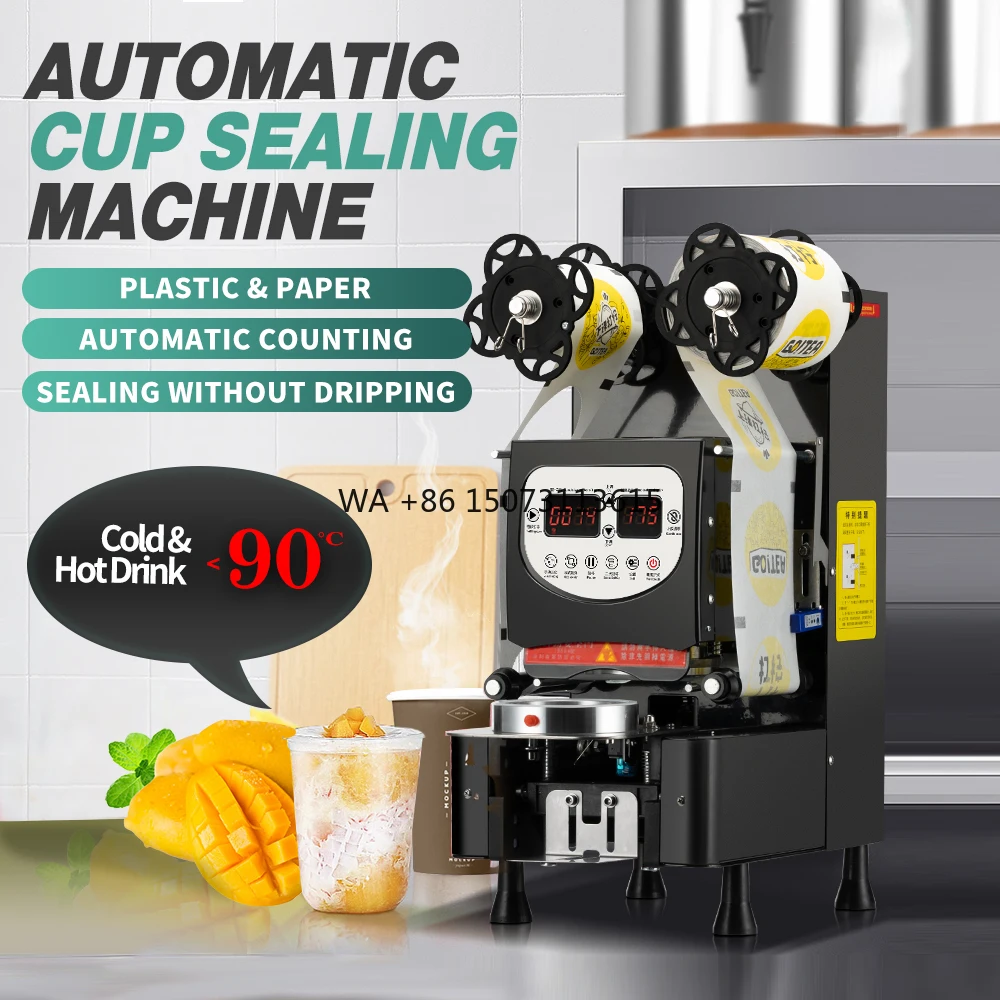 

95mm 90mm Automatic Boba Cup Sealing Machine Bubble Tea Sealing Film Cup Sealing Machines for Boba Tea Shop