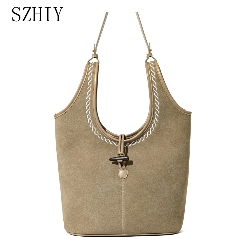 

Классическая винтажная женская сумка на одно плечо с роскошной дизайнерской пряжкой из бычьего рога для женщин, офисная дорожная сумка для героев