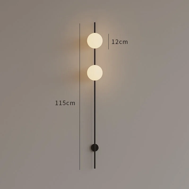 Moderne lange paal wandlampen melkwit glazen wandlampen zwart goud woonkamer LED ronde hal entree gangpad wandkandelaar