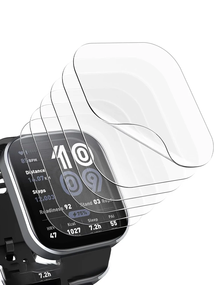 Screen Protector for Amazfit bip 6 Case Smart watch accessories Full Coverage soft glass film amazfit bip 6 Cover Protective