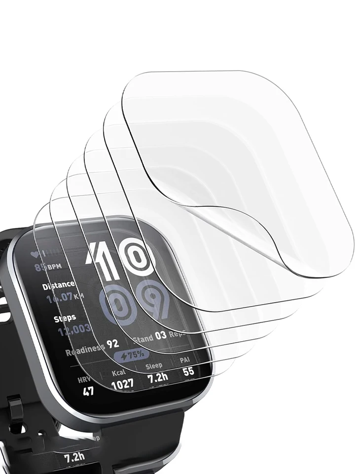 Amazfit bip 6 케이스 용 화면 보호기 스마트 시계 액세서리 풀 커버리지 소프트 유리 필름 amazfit bip 6 커버 보호 썸네일 7
