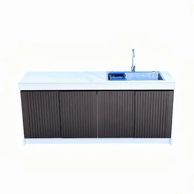 

Открытый двор, консоль из каменной плиты, дверца шкафа из алюминиевого сплава, садовый многофункциональный островный шкаф для раковины, стиральный стол