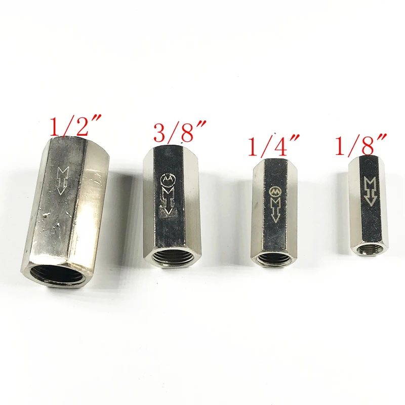 

1/8 дюйма, 3/8 дюйма, 1/4 дюйма, 1/2 дюйма, BSPP, внутренний воздушный обратный клапан с полными портами, односторонний обратный никелированный латунный клапан