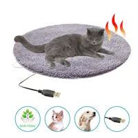 Electric Usb Mat Constant Temperature Pet Bed Blanket Puppy Heater Portable Cat Winter Sleep Roud Cushion Dog Heating Plush Pad