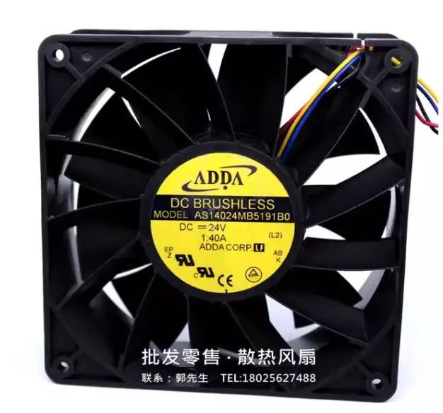 

Ltsf For ADDA AS14024MB5191B0 DC 24V 1.40A 140x140x50mm 4-Wire Server Cooling Fan 14cm