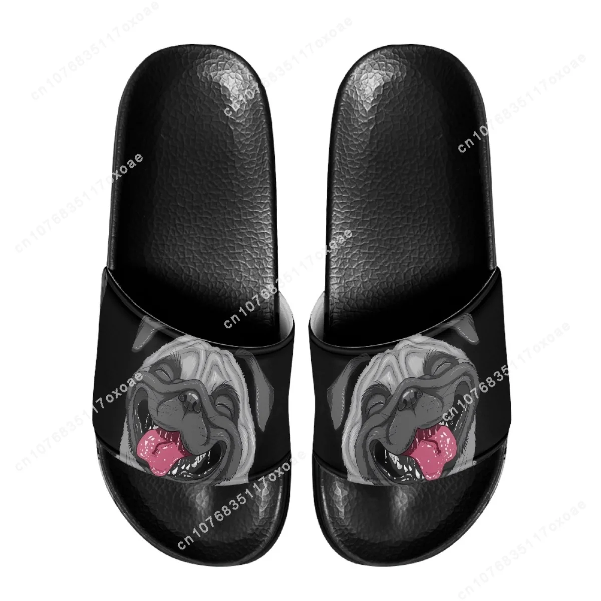 Cartoon Pug Dog Pattern Anti-slip Ladies Slipper Soft Sole Bathroom Slippers For Girls Women High Quality Unisex Beach Sandals