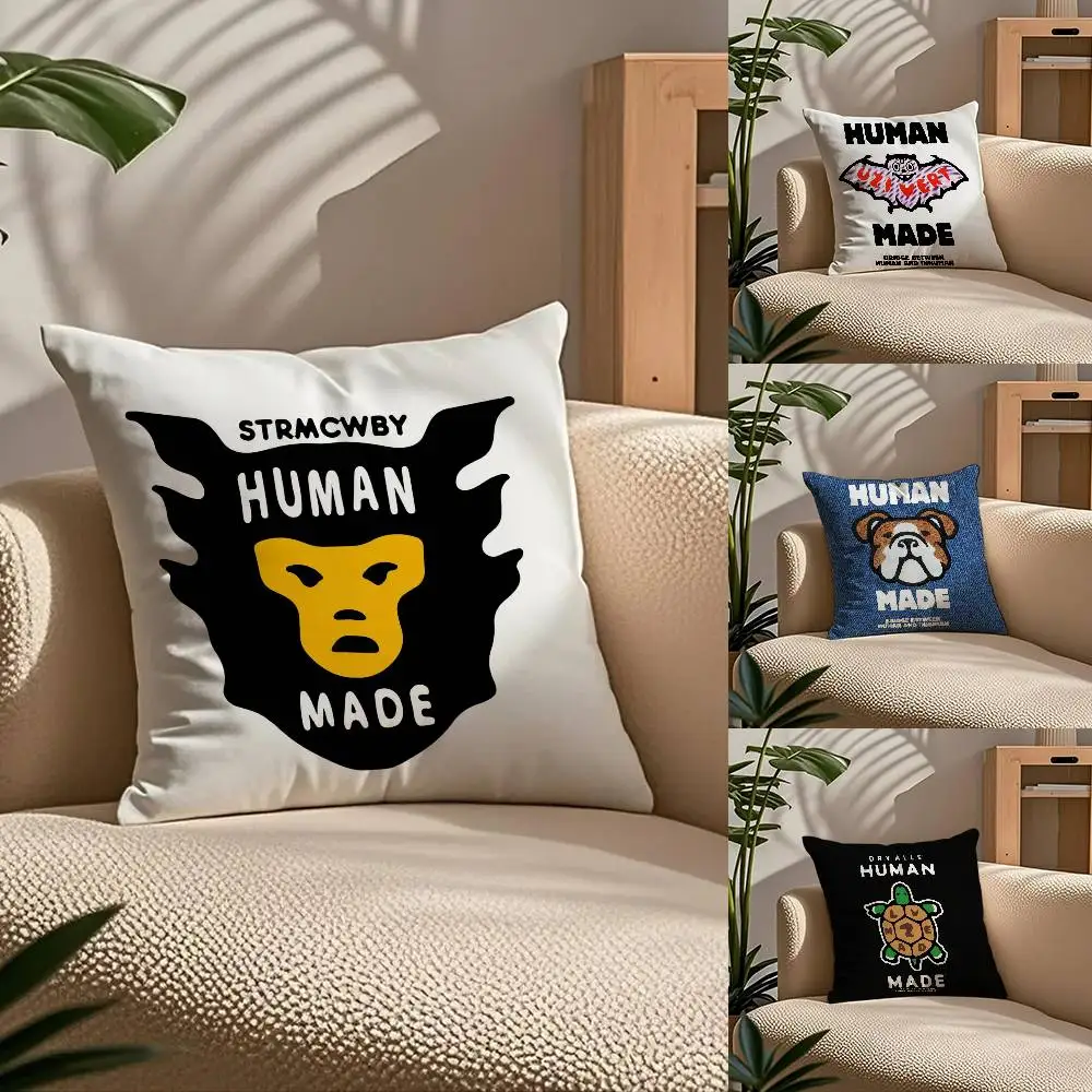 

H-Human M-Made Pillow Case Comfort Sofa Bed Silky Elegant Invisible Zipper Custom Decorative Cushion Cover