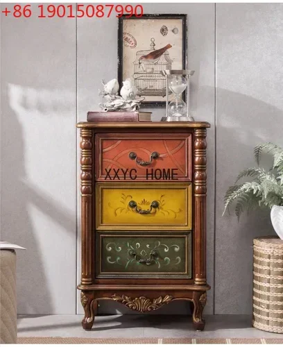 

Шкаф для хранения в американском стиле из массива дерева, ретро-шкаф для гостиной из каучукового дерева, настенный шкаф