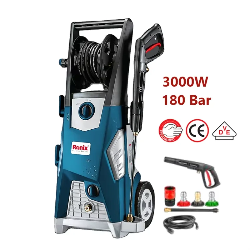 RONIX RP-0180 Profissional de alto desempenho 3000W Motor de indução 180Bar Lavadora de carro de alta pressão