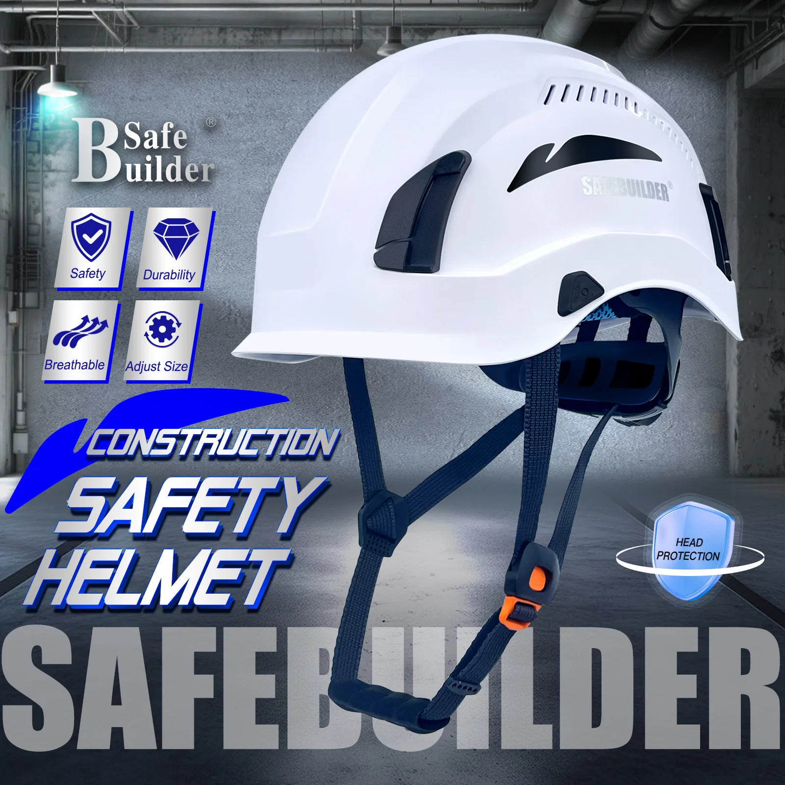 S1C 6-Point Suspension Hard Hat Safety Helmet ANSI Z89.1 Class C Certified Head Protection for Construction Outdoor Work
