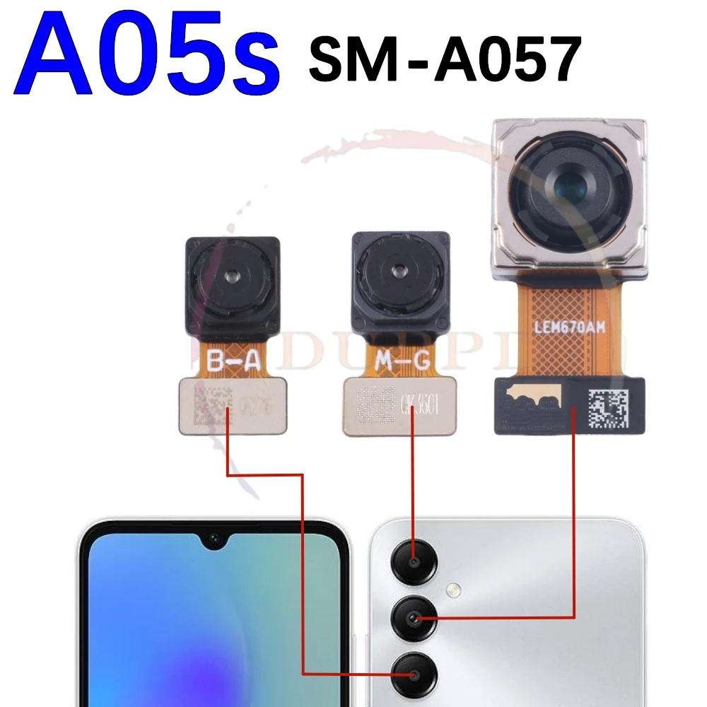 Back Main Camera For Samsung Galaxy A05 A055F A05s A057F Front Samll Facing Rear Camera Moduel Flex Cable Parts