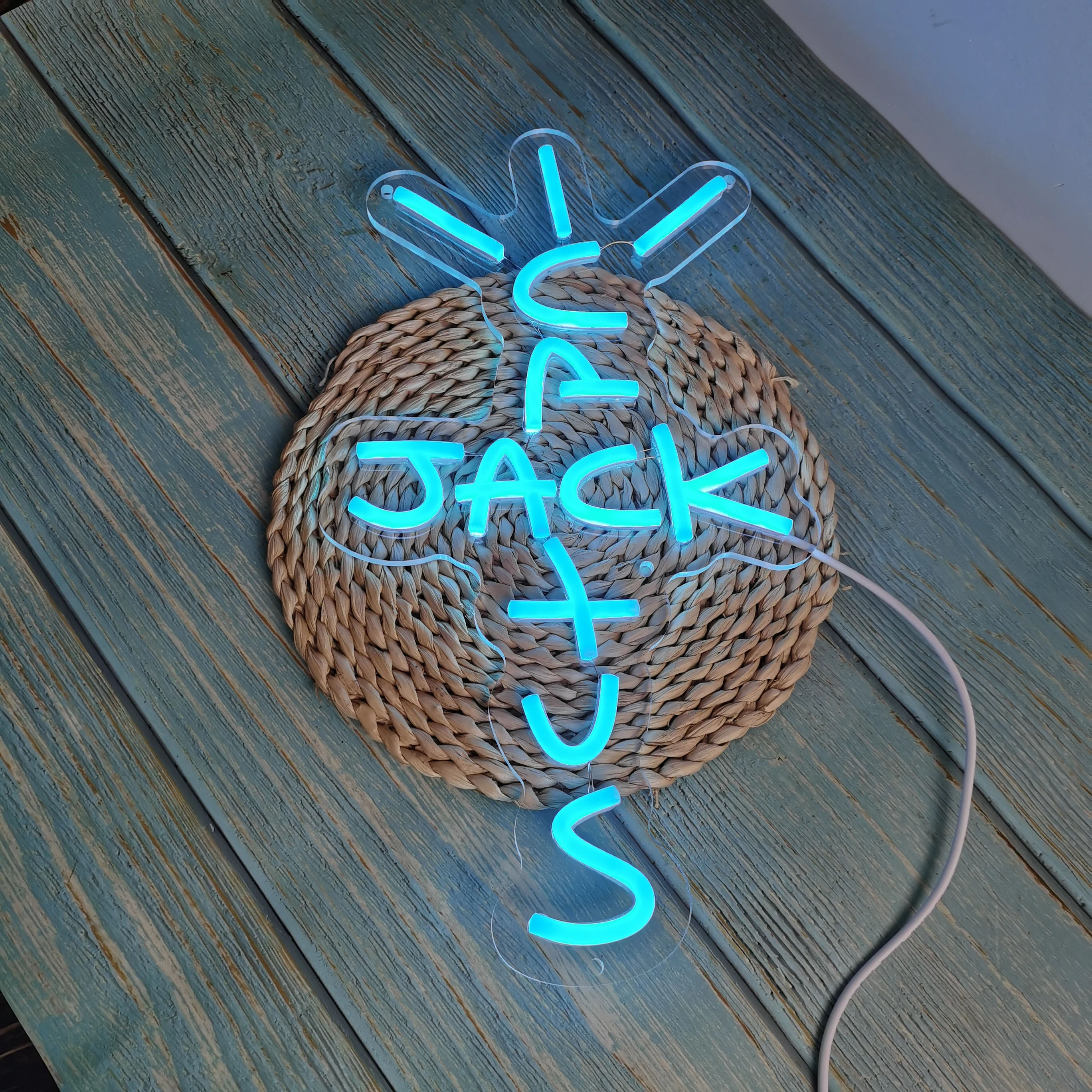 Cactus Jack LED Neon Sign with Switch Art Wall Light Decoration for Home Gaming Room Office Bar Christmas Party Gift