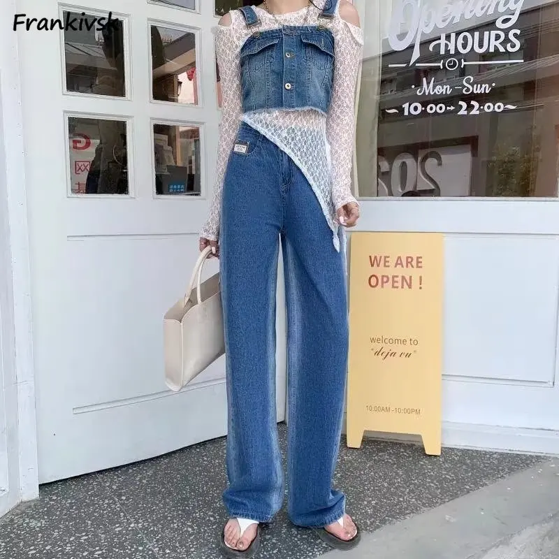 S-5XL Wide-leg Jeans Women Harajuku Spring All-match Mom Fashion Popular Ulzzang Hot Sales Basic Bleached Design Denim Trousers