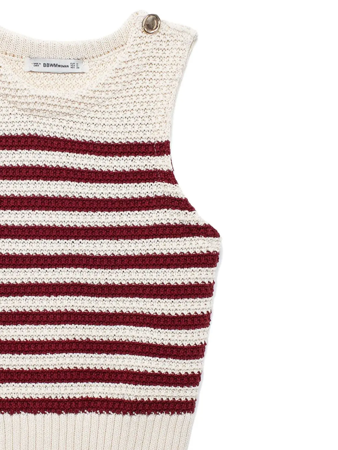 XNWMNZ 2024 Women\'s Fashion Gold Button Knitted Tank Top Women High Street Round Neck Sleeveless Versatile Female Vest Top