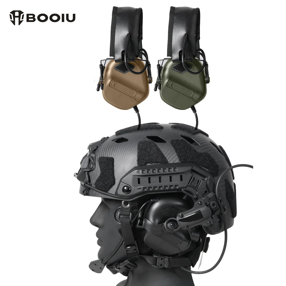 Тактические наушники BOOIU без функции шумоподавления, складное оборудование для уличной связи, аксессуары для шлема