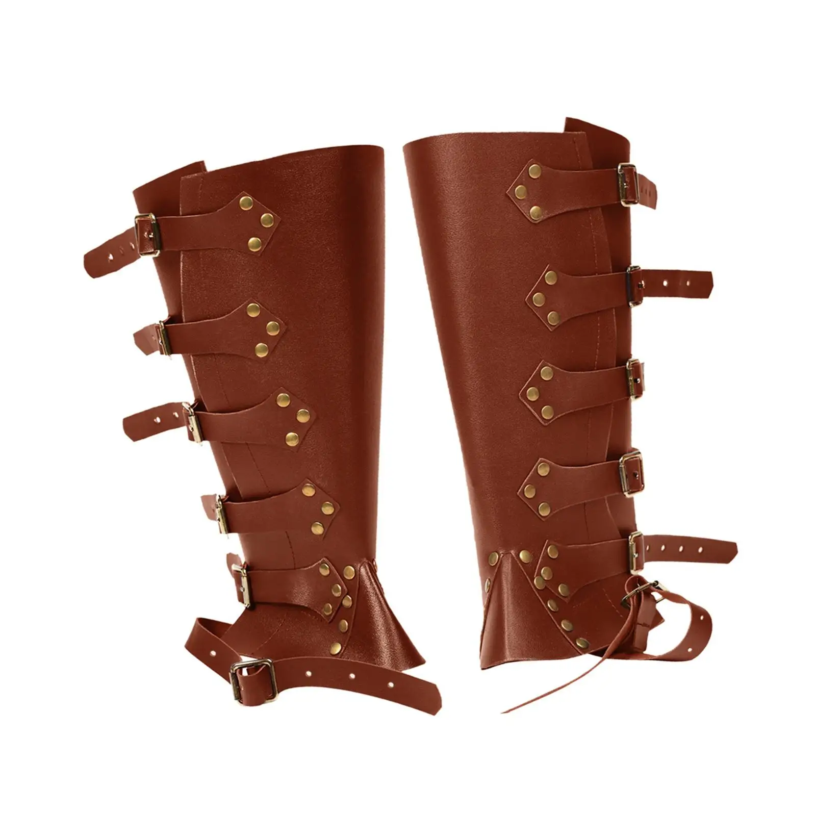 Steampunk Style Medieval Boots Shoes Cover Knight Costume Gothic Punk Pirate Boot Cover Medieval Lace up Buckle Boots