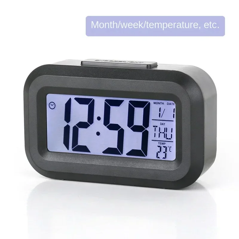 Reloj despertador Digital LED, pantalla de alarma Digital electrónica, relojes de mesa de escritorio para el hogar, oficina, retroiluminación, reloj calendario con repetición