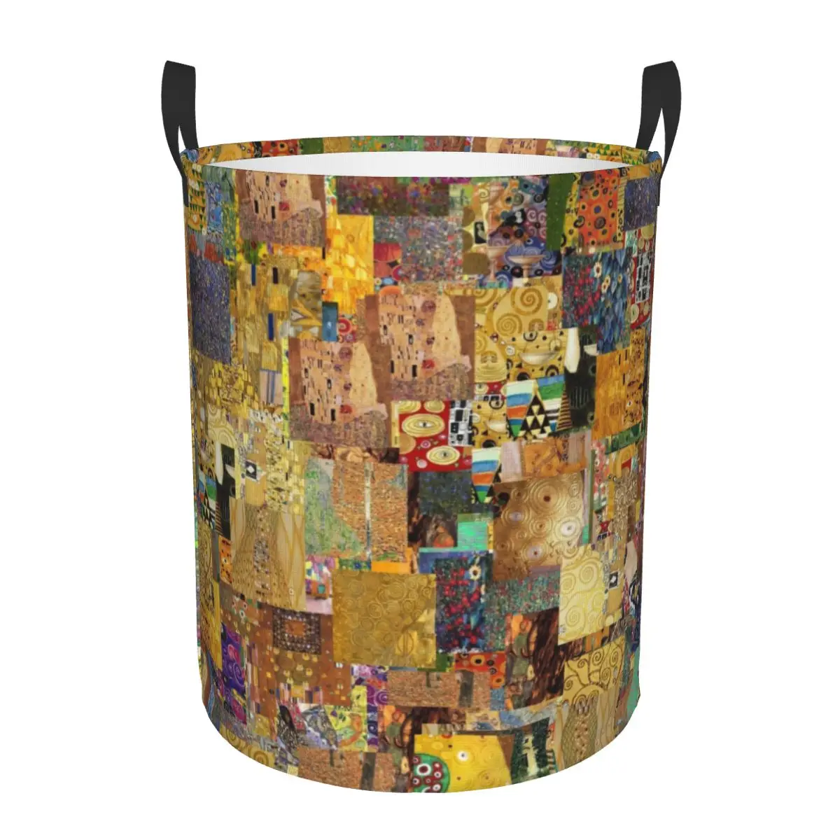 Customized Gustav Klimt Painting Art Laundry Basket Collapsible Baby Hamper for Nursery Toys Organizer Storage Bins