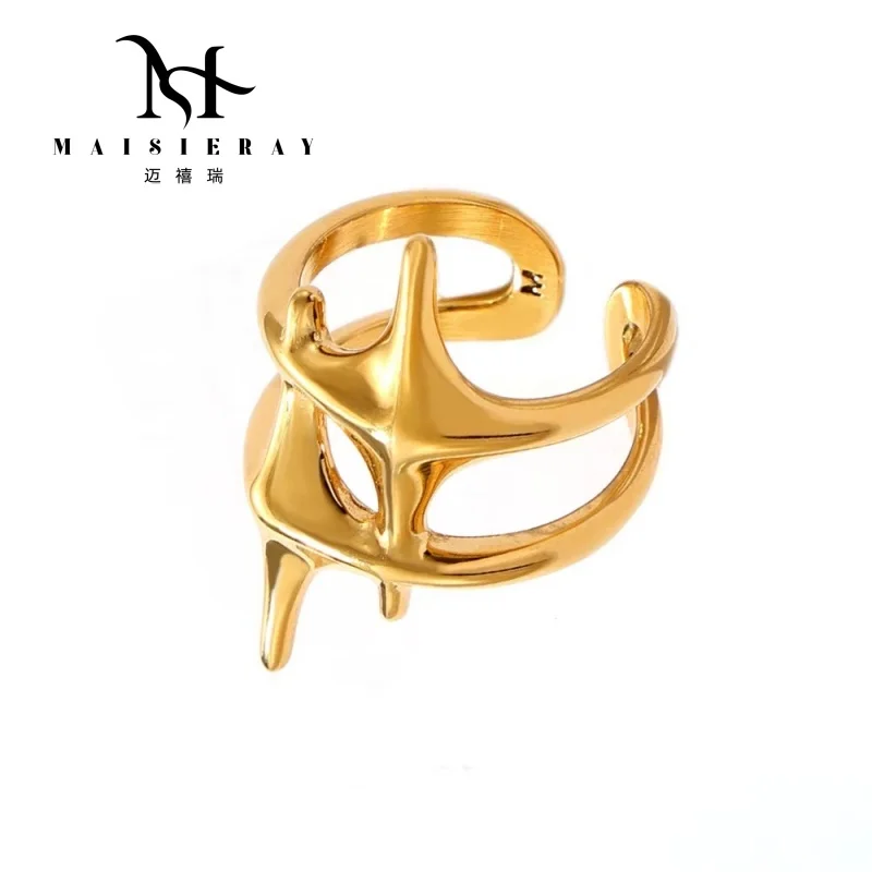 

Maisieray Women's Ring Fashionable Unique Style And Minimalist Finger Stars Design Accessories For Couple Rings Hot Sale