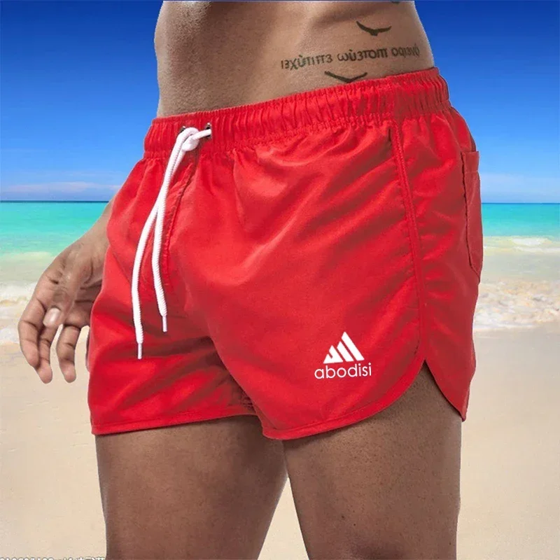 Pantalones cortos de playa multicolor para hombre, shorts deportivos para correr, natación, moda europea y americana, jóvenes, informales, nuevos