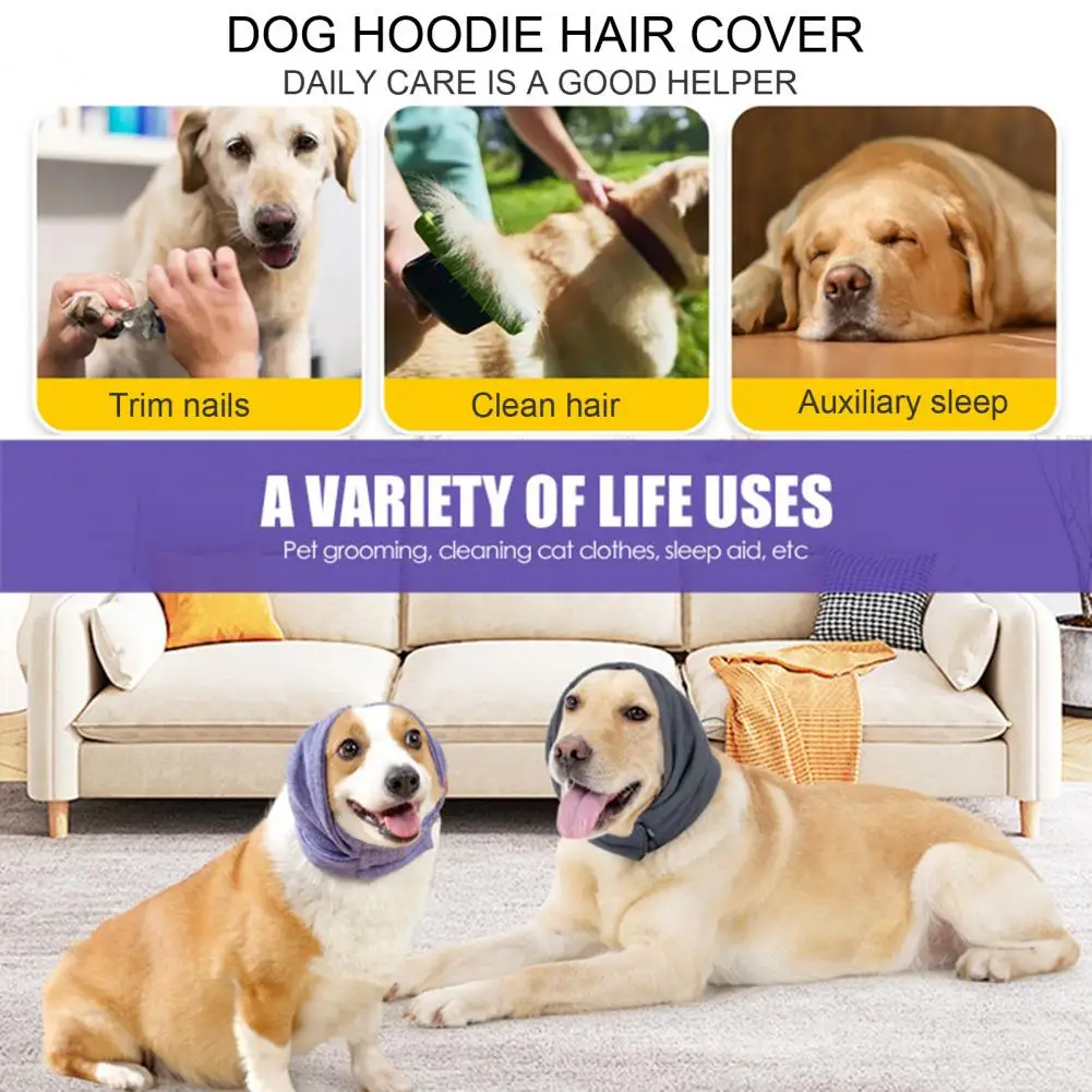 Dog Hoodie Hair Cover Ear Dog Ear Muffs Dog Hoodie Hematoma Ear Wraps Head Cover Muffs for Anxiety Relief Pet