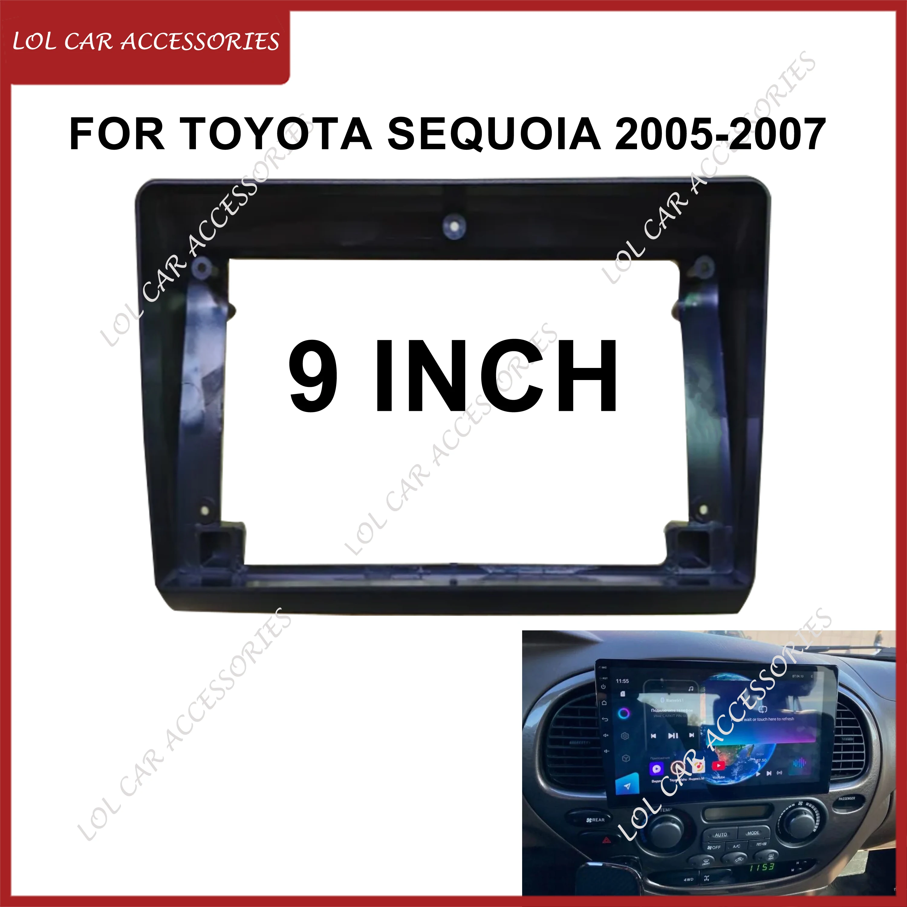 9 Inch Car Radio Fascia Panel Frame For Toyota Sequoia Tundra 2005-2007 Stereo Android MP5 GPS Player 2 Din Head Unit Dash Cover