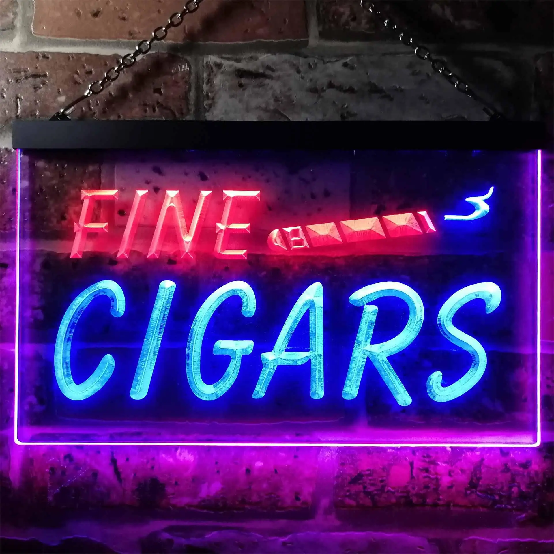 

Fine CIGARS Dual Color Led Neon Sign st6-i0510