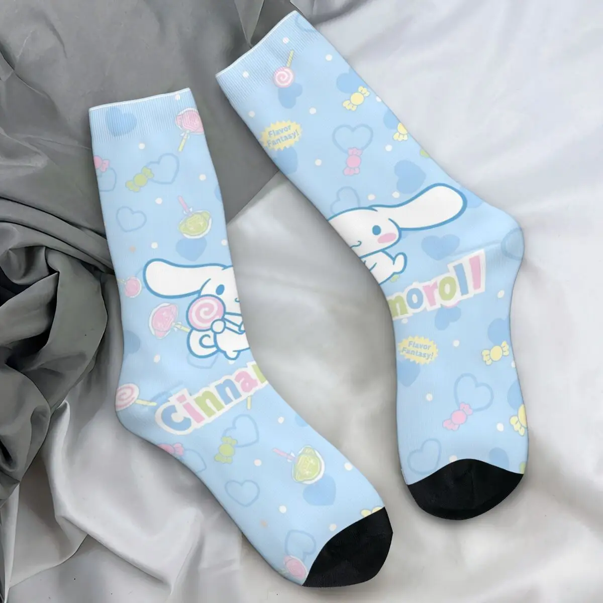 Cinnamoroll-Calcetines antideslizantes para hombre y mujer, medias suaves de diseño moderno, Unisex, para correr, para primavera