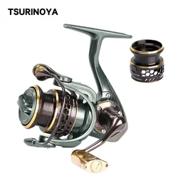 TSURINOYA Light Game Spinning Fishing Reel JAGUAR 500 1000 4KG Max Drag Double Spool Freshwater Saltwater Bass Trout Pike Reel