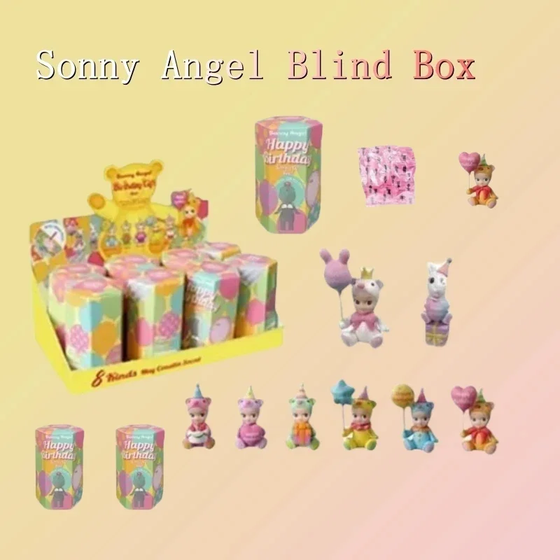 Sonny Angel กล่องตาบอดชุดวันเกิดสัตว์อะนิเมะตัวเลขเครื่องประดับตุ๊กตาแฟนเดสก์ท็อปเครื่องประดับรถคริสต์มาสของขวัญ