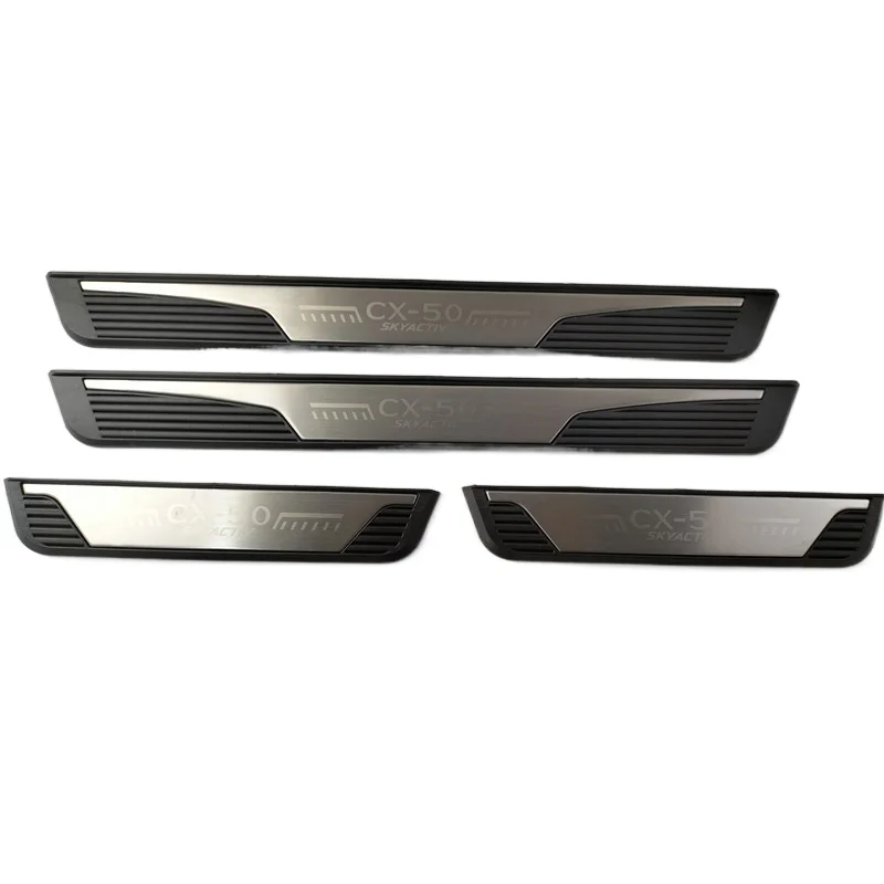 

4PCS Plastic Stainless Steel For 2022-2025 Mazda CX50 CX-50 CX 50 Car Accessories Auto Door Sill Pedal Welcome Scuff Plate Cover
